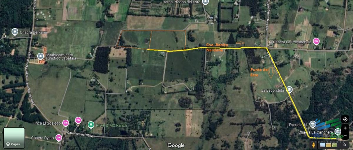 2 Fracciones de 5 Has exactamente al fondo de La Pataia a 5 minutos de Punta !