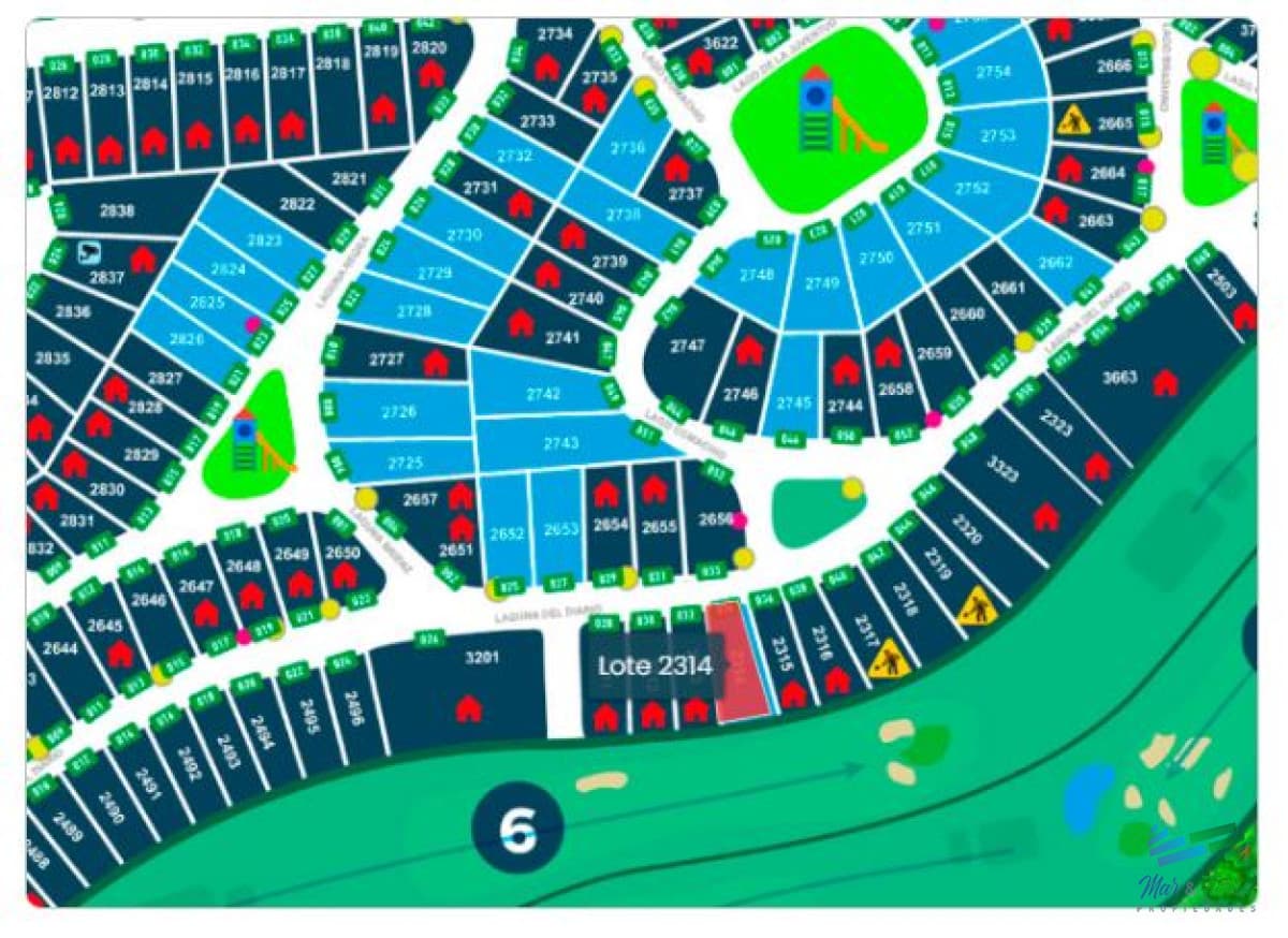 Venta de lote en club del lago con superficie de 1300 m2