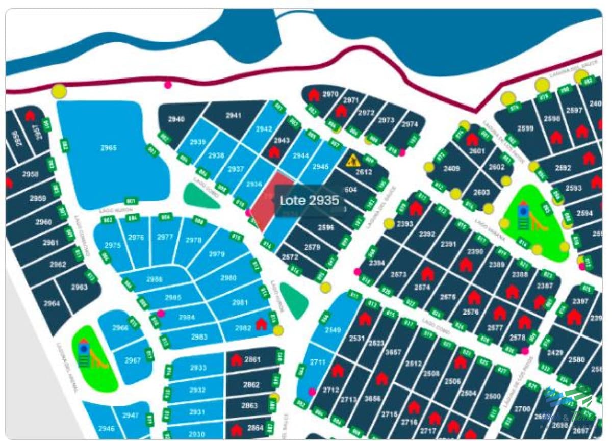 Venta de terreno de 1.514 m2 en club del lago cerca de la laguna