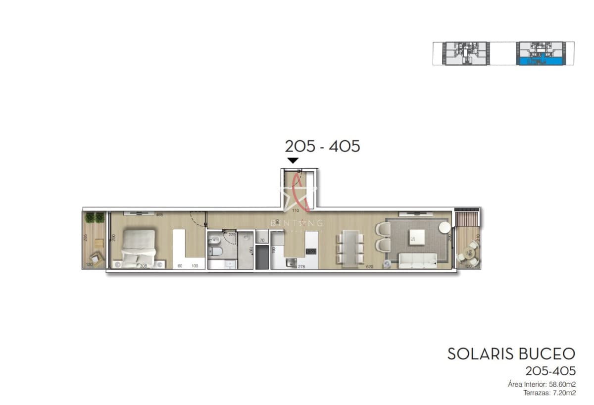 Venta, Apartamento, Buceo, 1 Dormitorio, 1 Baño, Balcón, Parrillero - Bintang Propiedades