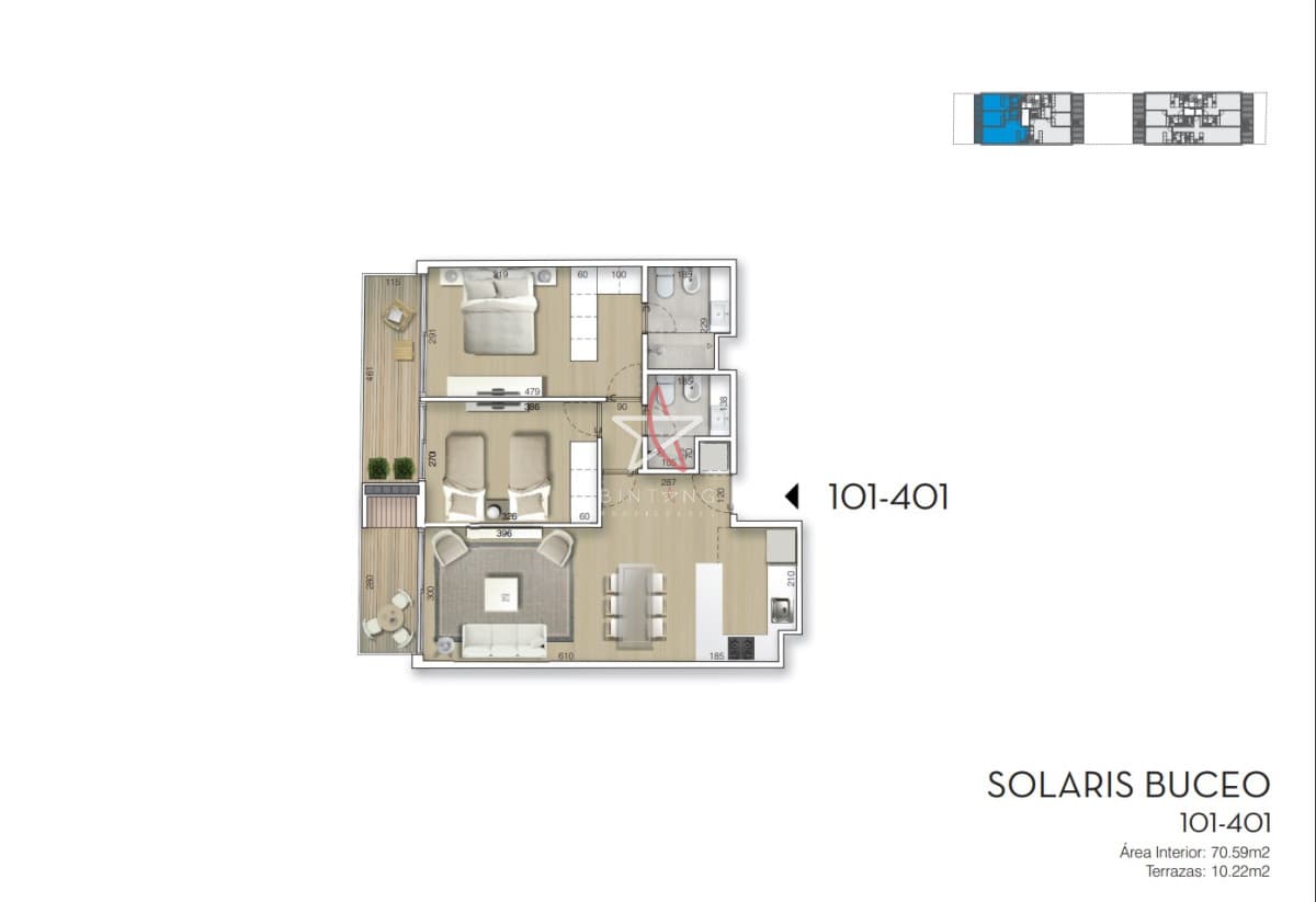 Venta, Apartamento, Buceo, 2 Dormitorios, 2 Baños - Bintang Propiedades
