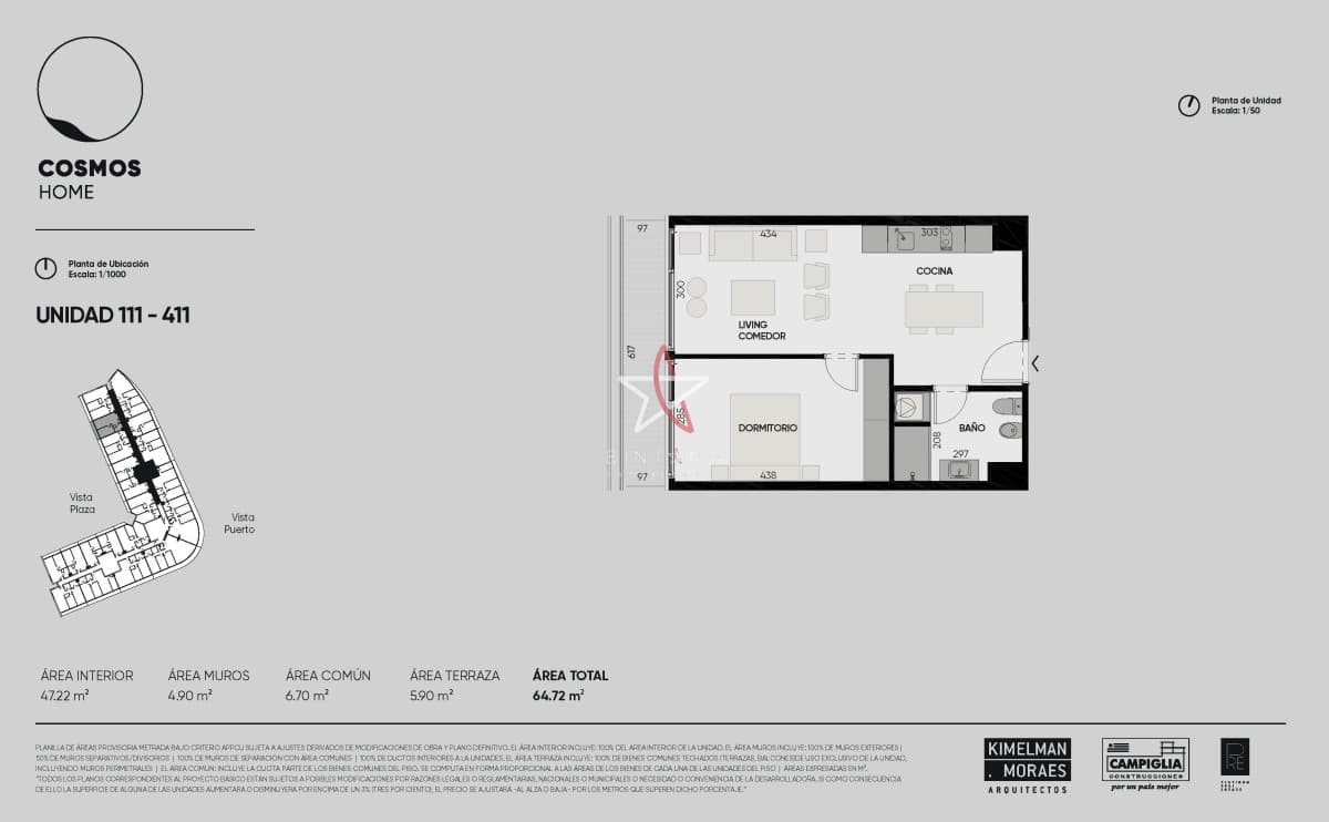 Cosmos Apartamento, 1 dormitorio, Montevideo, Pocitos, venta - Bintang Propiedades
