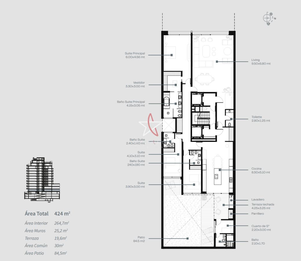 234 Bulevar, Venta, Apartamento, 3 Dormitorios, 4 Baños, Parrillero, Punta Carretas, Montevideo - Bintang Propiedades
