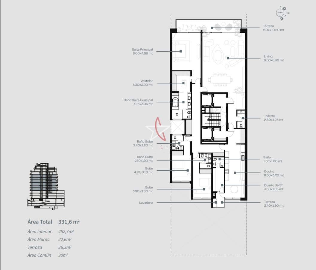 Premium 234 BULEVAR, 3 Dormitorios,  Dep.Serv, Punta Carretas, Montevideo - Bintang Propiedades