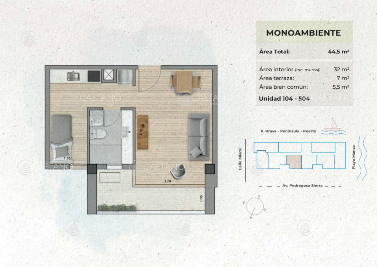 Venta apartamento monoambiente - Playa Mansa - Punta del Este