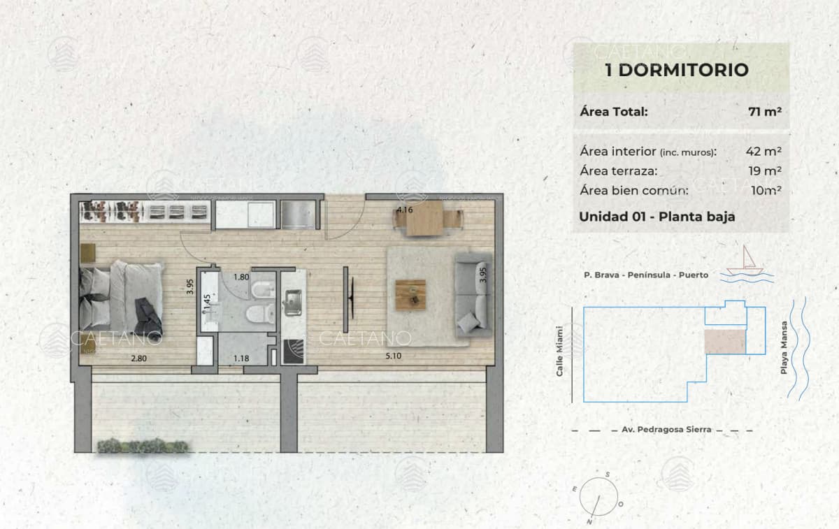 Venta apartamento un dormitorio. Playa mansa, Punta del Este