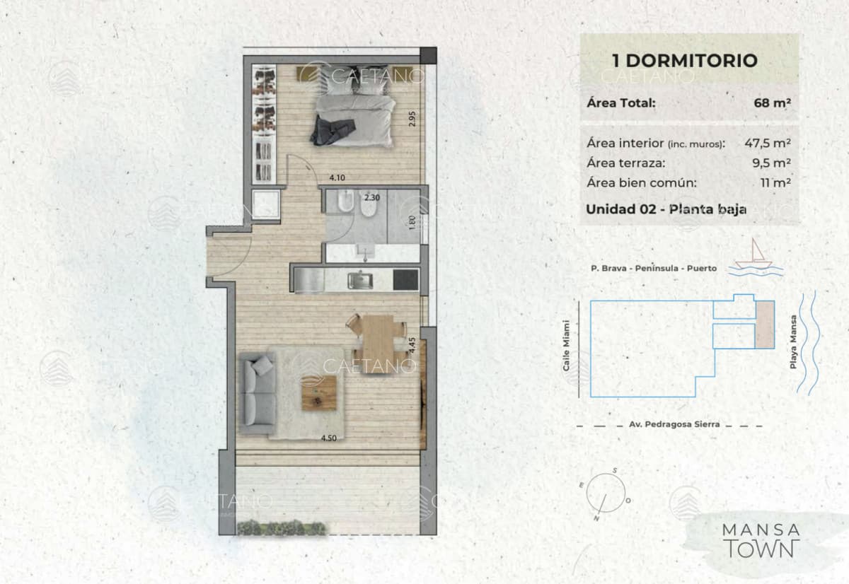 Venta apartamento 1 dormitorio. Playa mansa, Punta del Este