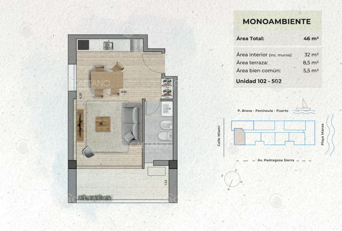 Venta Monoambiente playa mansa. Punta del Este
