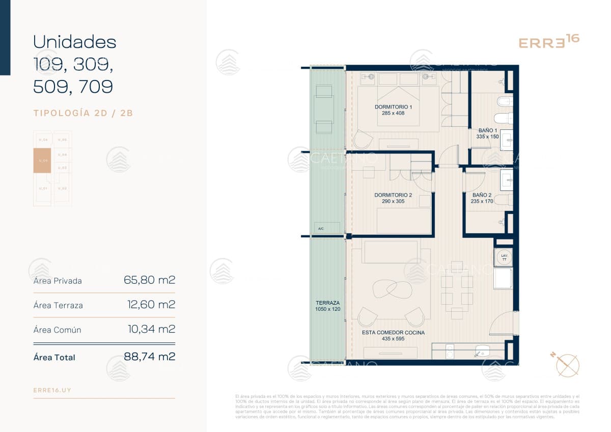 Venta apartamento 2 dormitorios. Roosevelt, Punta del Este