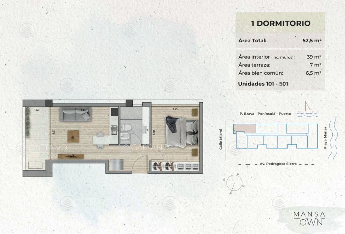 Venta apartamento 1 dormitorio, Mansa Punta del Este