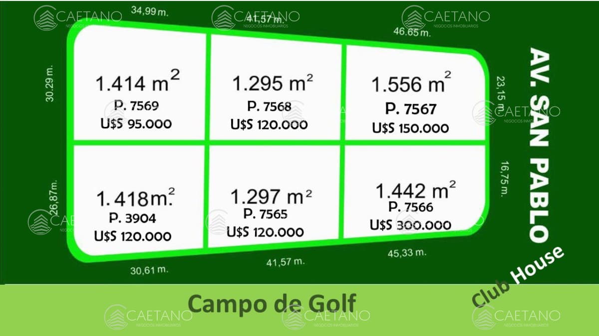 Manzana completa en venta frente al Club de Golf - OPORTUNIDAD
