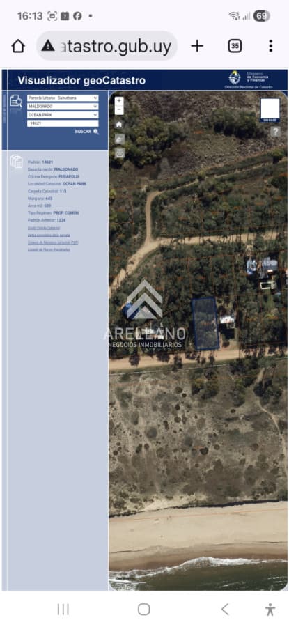 Terreno ID.6529 - Venta terreno en Ocean Park primera línea