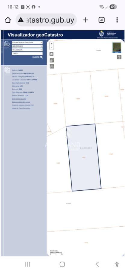 Terreno ID.6529 - Venta terreno en Ocean Park primera línea