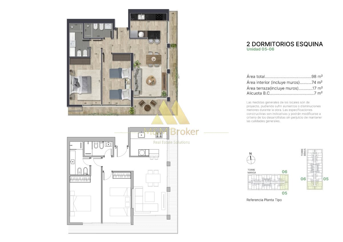 Apartamento ID.548 - Venta apartamento 2 dormitorios en pozo Punta del Este