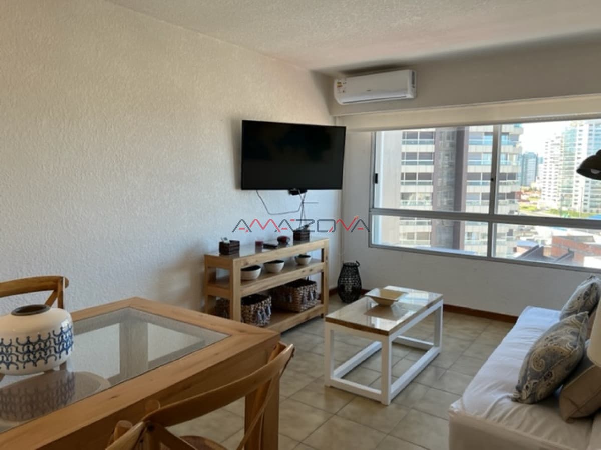 Apto de 1 dormitorio con vista a playa mansa y Brava