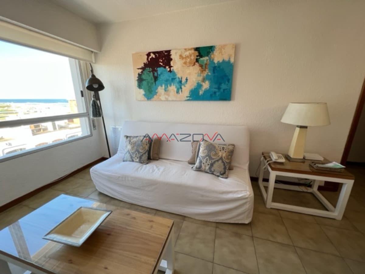 Apto de 1 dormitorio con vista a playa mansa y Brava