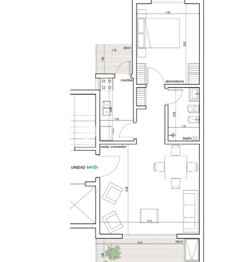 Apartamento ID.37172 - VENTA 1 DORMITORIO  CON PARRILLERO PROPIO