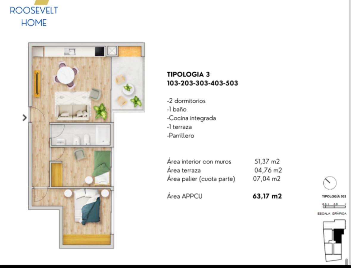 Excelente apartamento en roosvelt