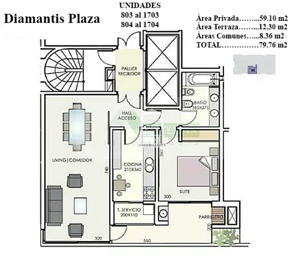 Piso alto, Diamantis, Torre A, parrillero propio, garaje, EQUIPADO