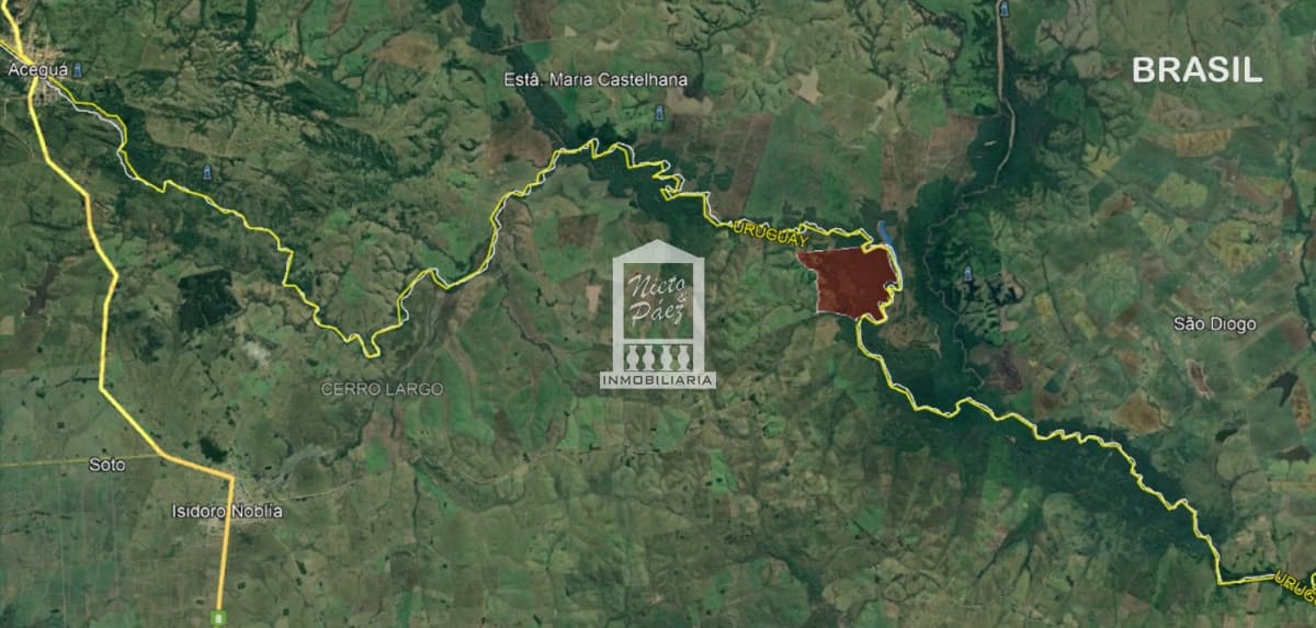 Cerro Largo, 246 has con monte nativo, en la frontera con Brasil