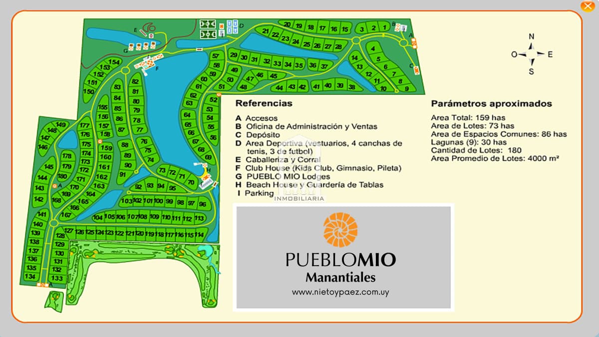 Pueblo Mío, 4.115 m2 en la parte alta.