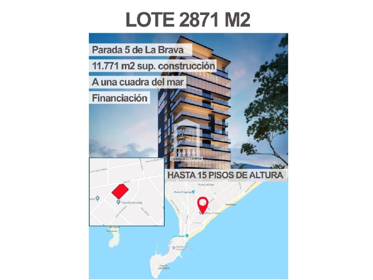 Apto para torre, PB + 15 pisos