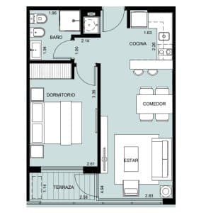 Apartamento a estrenar de 1 dormitorio con vista al mar en Mansa Tower, Punta del Este