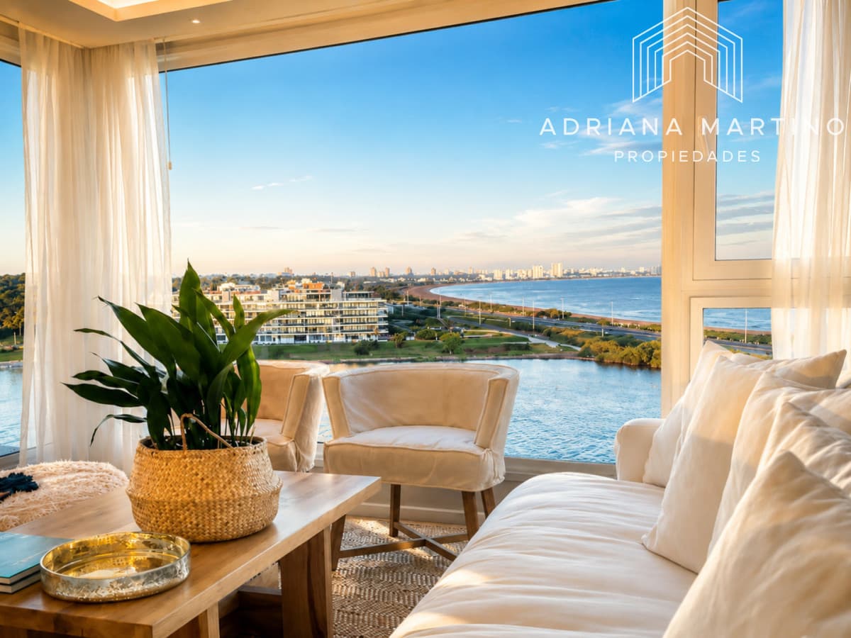 Vende apartamento con vista al mar de 3 suites, en Mansa- Punta del Este.