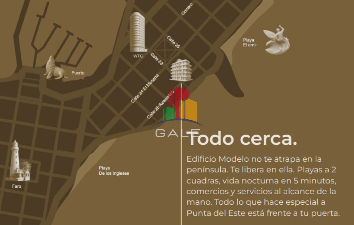 Gale Propiedades & Escribanía Apartamento ID.4993 - PROYECTO MODELO, nuevo lanzamiento en Punta del Este, en el corazon de la Peninsula