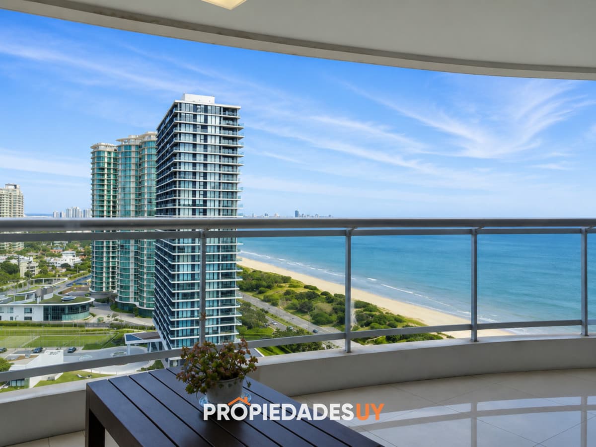 Torre Aquarela con vista al mar frente a la playa Apartamento en venta y en alquiler en Mansa Punta del Este, 2 dormitorios, 3 baños. - PROPIEDADESUY - Punta del Este