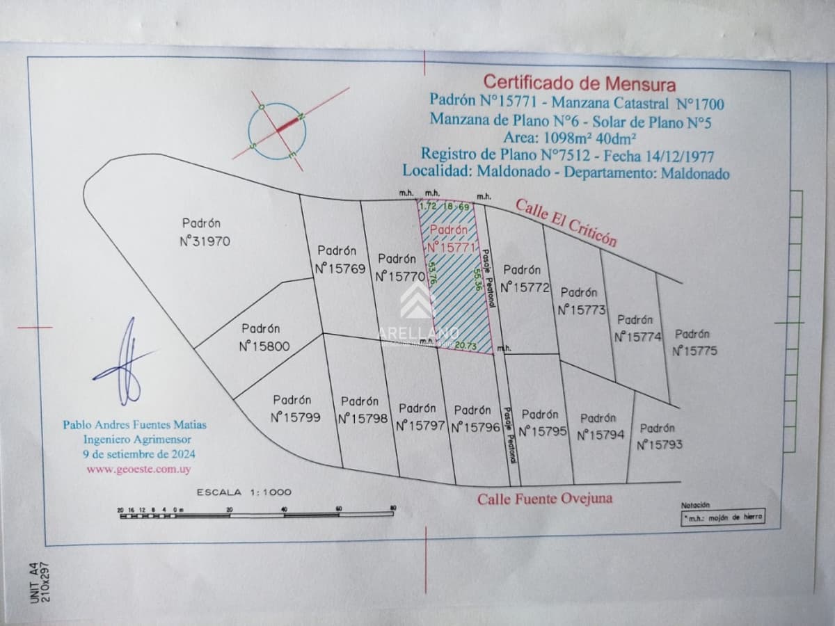 Terreno ID.6167 - Terreno en la Grutas 1098m2