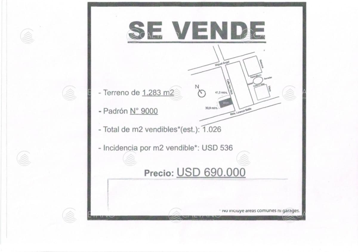 venta de terreno Para edificar Propíedad Horizontal