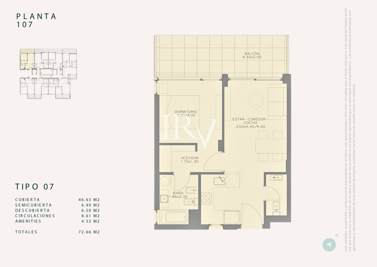 IRV PROPIEDADES Apartamento ID.1021 - Venta en Obra. Peninsula de Punta del Este. Apartamento 1 dorm con garaje