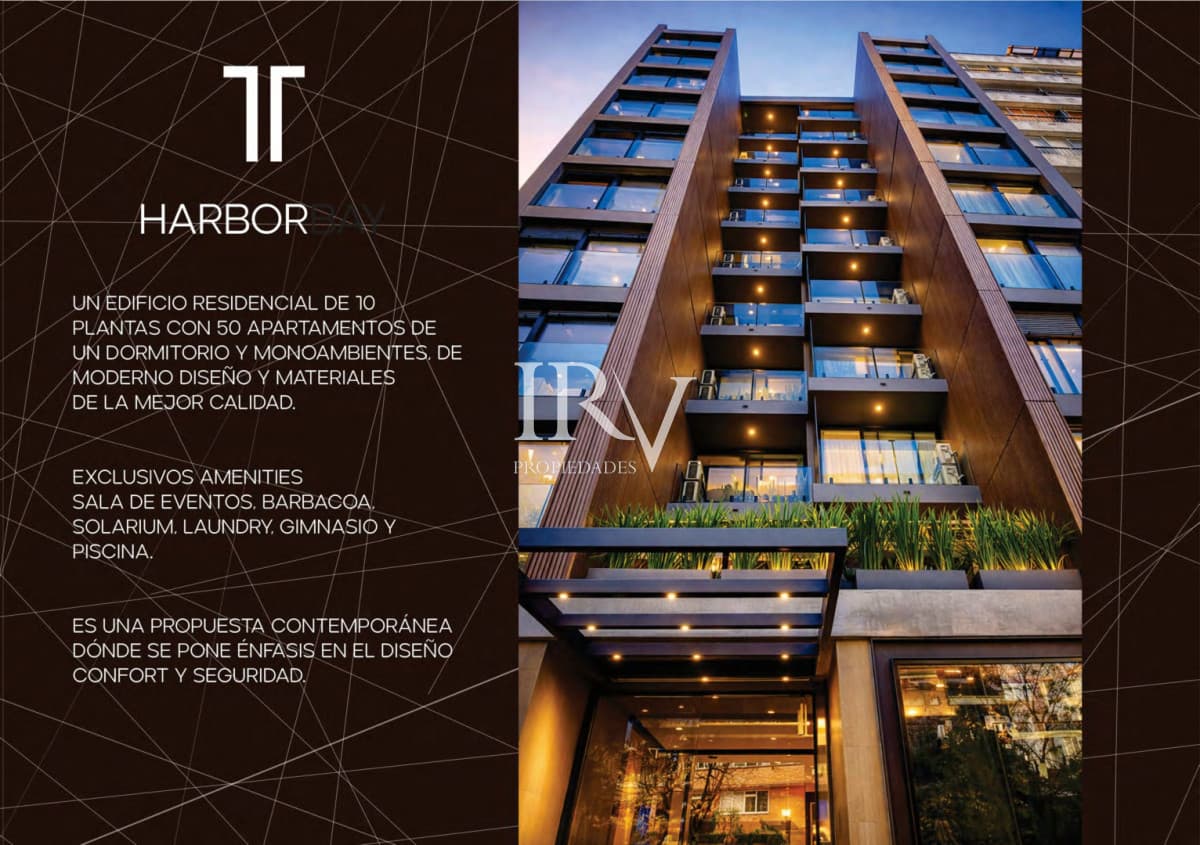 IRV PROPIEDADES Apartamento ID.536 - Apartamento a Estrenar en Pocitos, Montevideo  1 Dormitorio