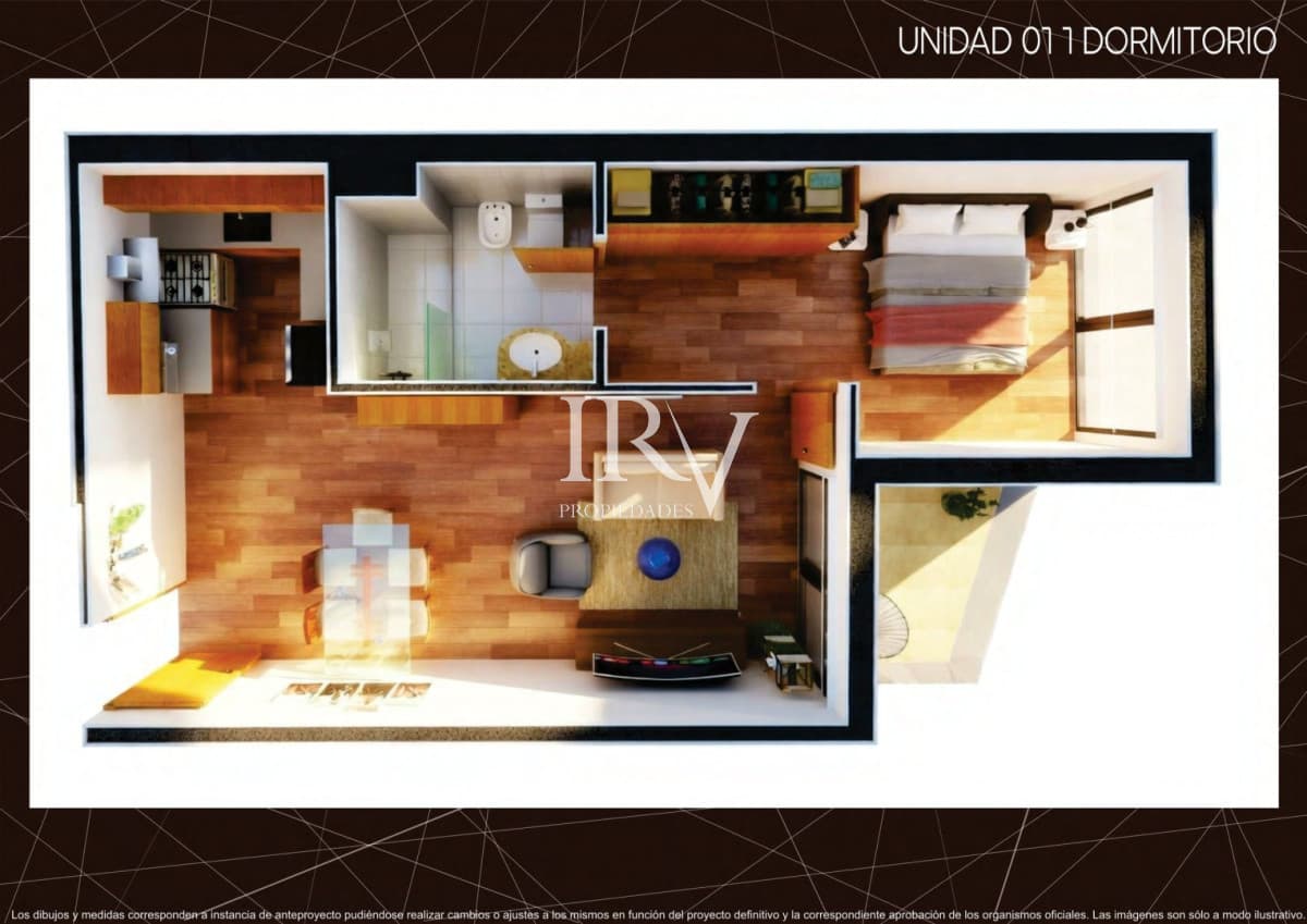IRV PROPIEDADES Apartamento ID.536 - Apartamento a Estrenar en Pocitos, Montevideo  1 Dormitorio