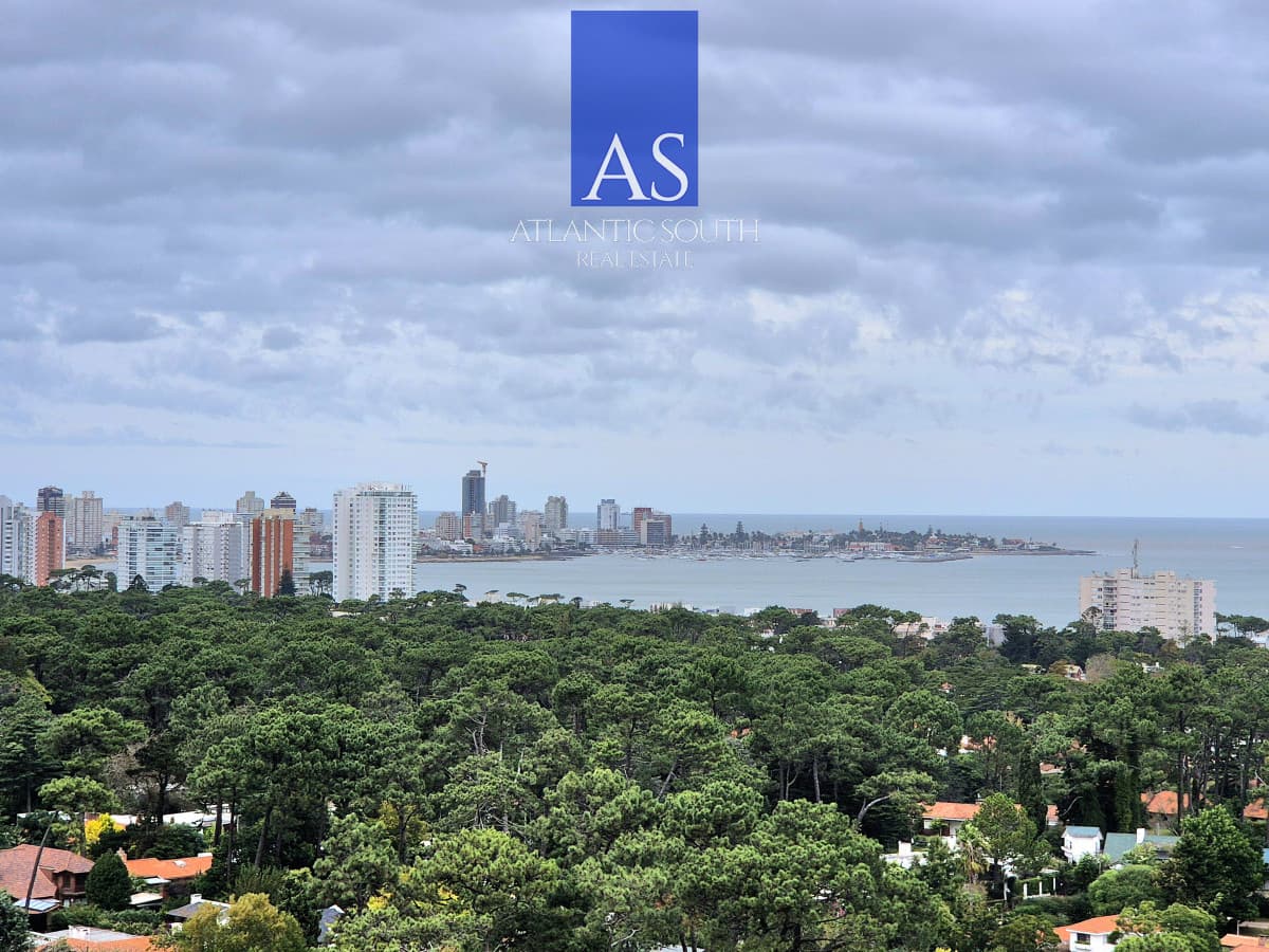 Oportunidad apartamento moderno piso alto 3 dormitorios 2 baños terraza con vista al mar garage venta Punta del Este Jardines del Country