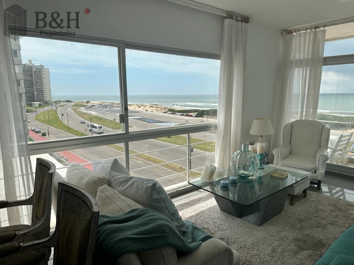 Frente al mar. Apartamento en alquiler anual de 3 dormitorios en Punta del Este
