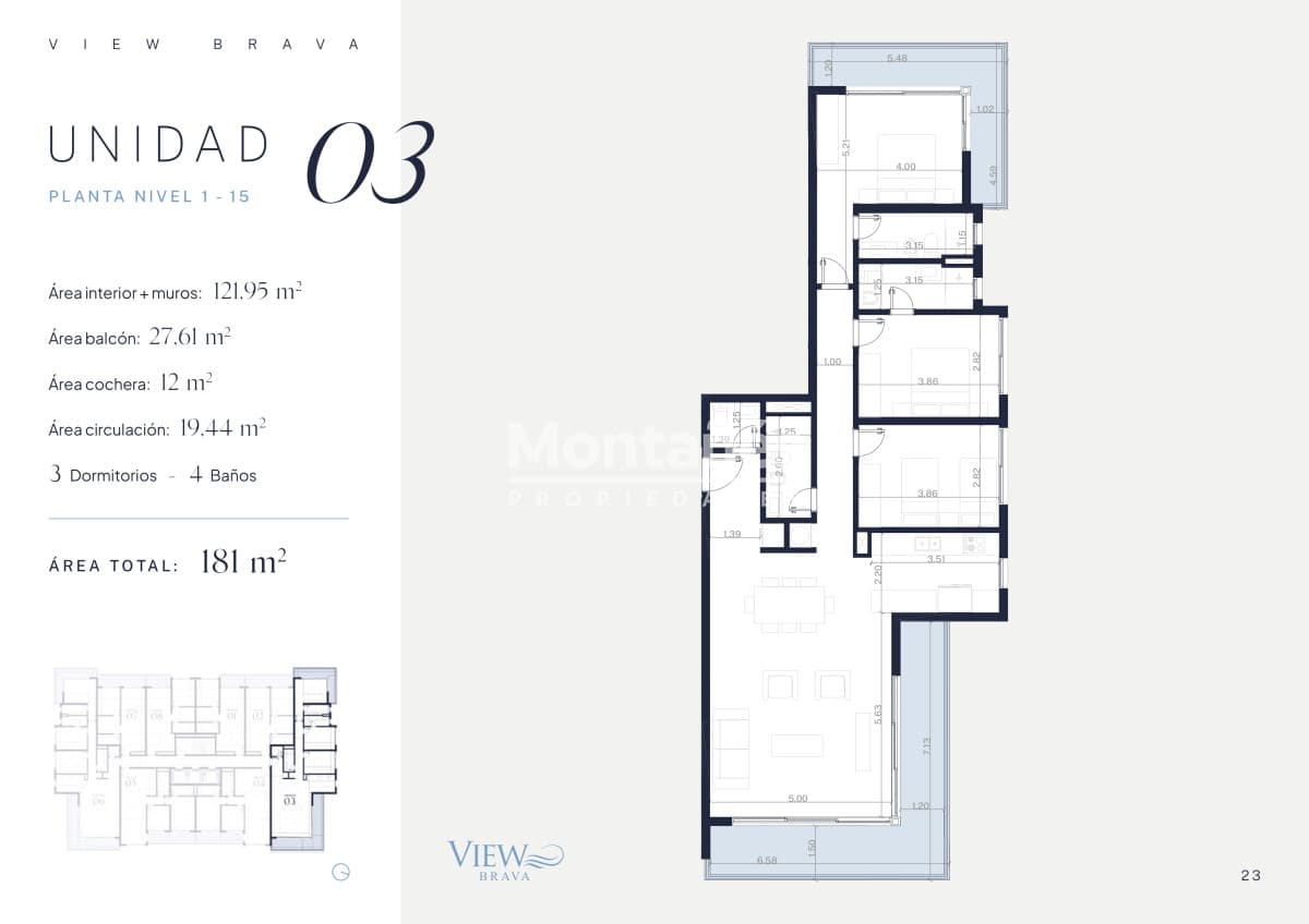 Apartamento ID.10230 - El lado residencial de Aidy Grill!View Brava 3 Dormitorios