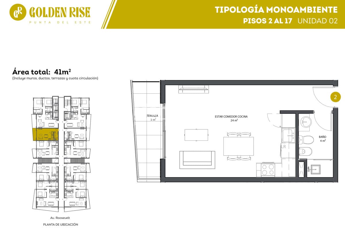 Apartamento ID.10219 - GOLDEN RISE: Ultimos Monoambientes!!!!!!