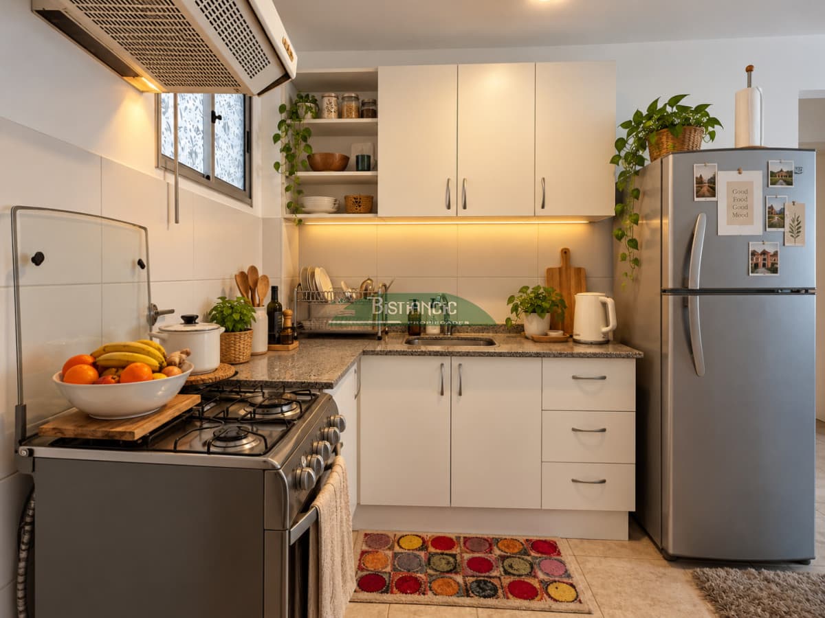 Departamento en Maldonado PB con patio y parrillero, 2 dorm 1 baño, living comedor con estufa a leña, cochera techada. Precio de venta US$ 120.000.