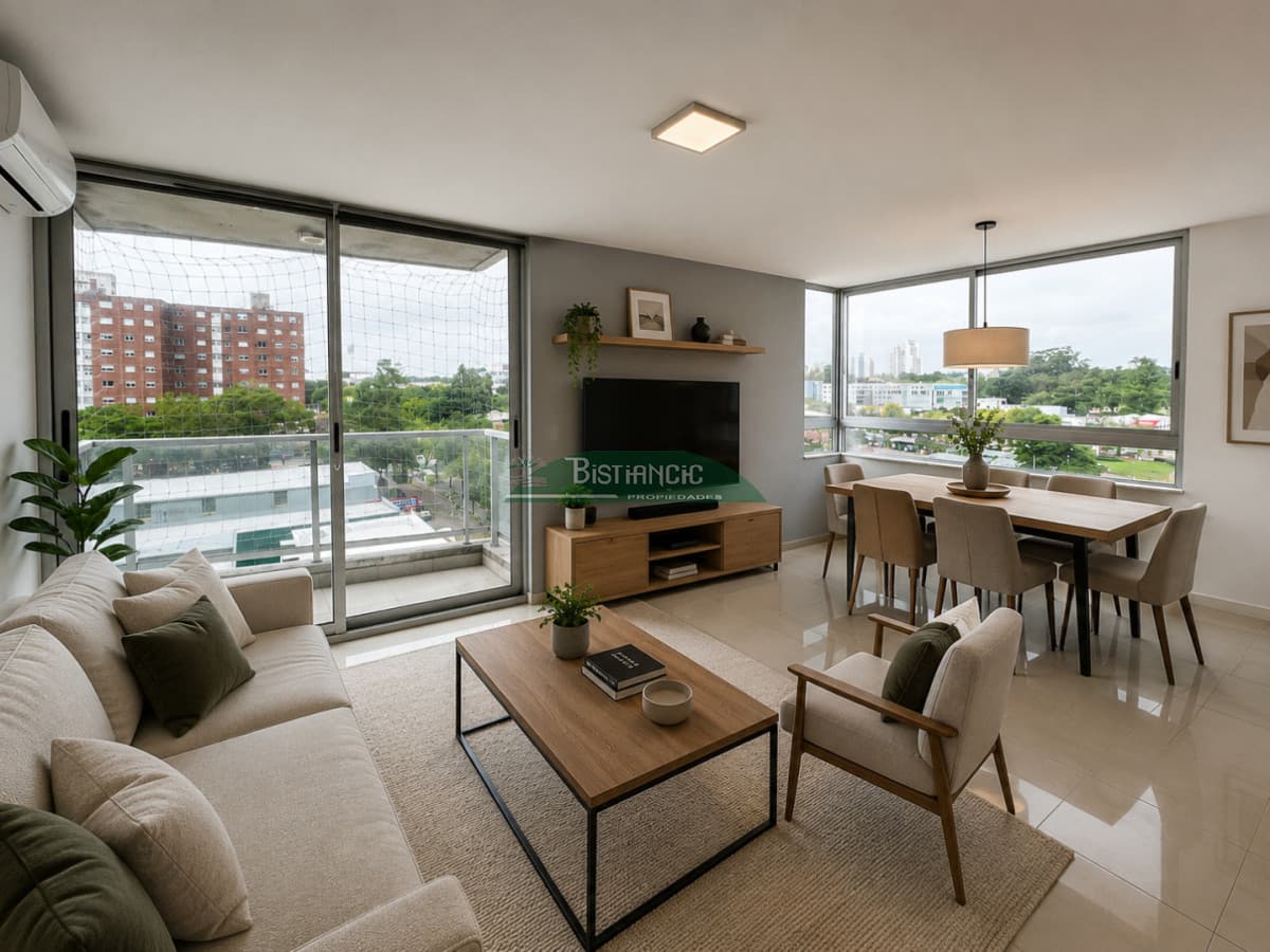 Apartamento en alquiler anual -2 dorm, 1 baño, con balcón y garage.  Zona Terminal