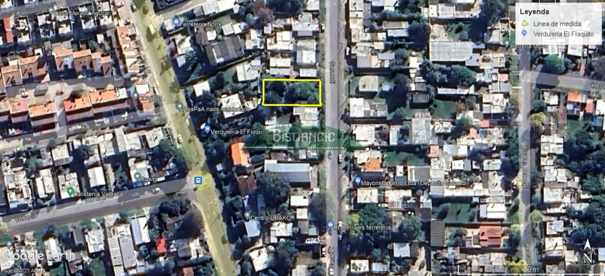 Terreno de 450m2, cont. Sarandí ideal construir deptos. para renta. Venta US$ 77.000.