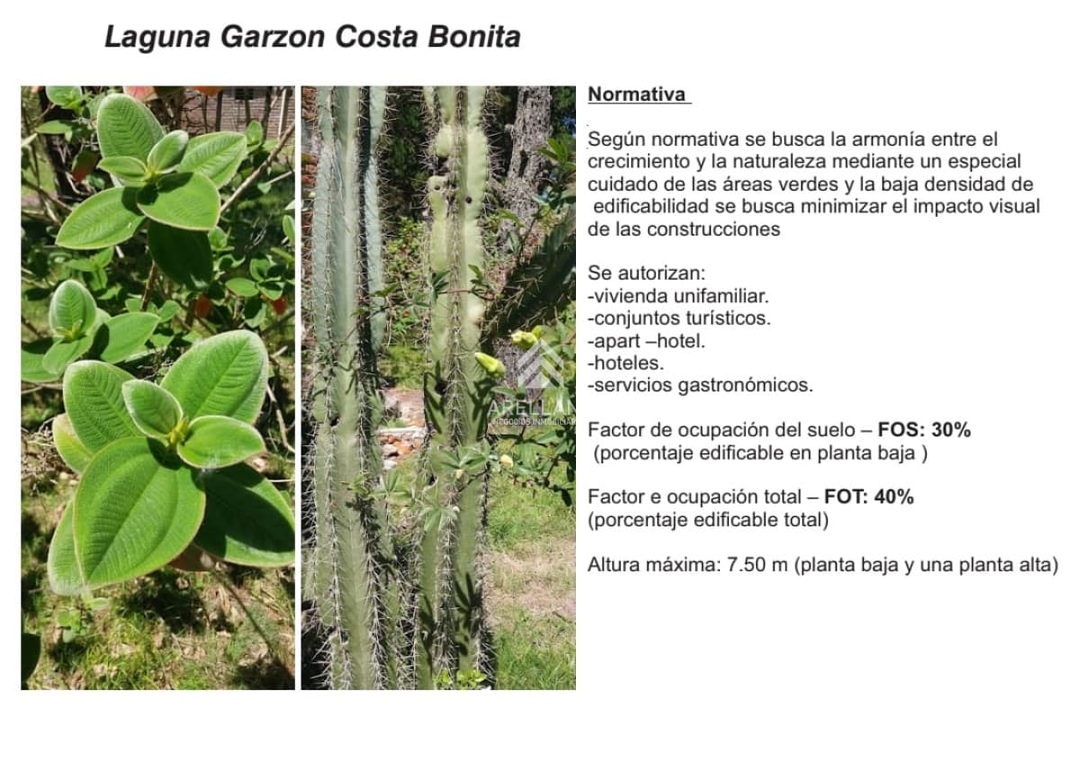 Terreno ID.7086 - Venta lotes en Costa Bonita (Laguna Garzón)