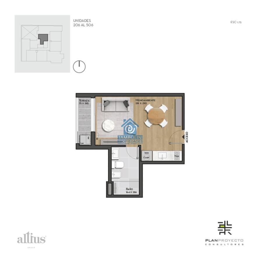 Apartamento ID.896 - Venta Monoambiente Montevideo - Beneficios FIscales Ley Vivienda Promovida