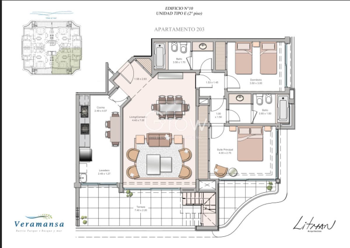 Venta de Apartamento 2 DORMITORIOS en Torre Veramansa
