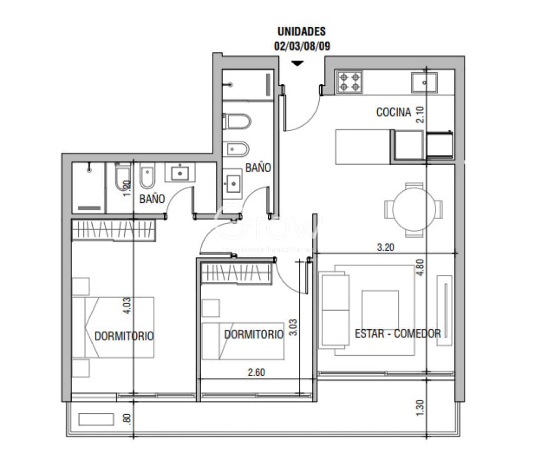 Apartamento de 2 dormitorios - Proyecto Torres del Este