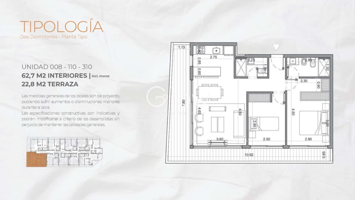 Apartamento de 2 dormitorios en Amansa