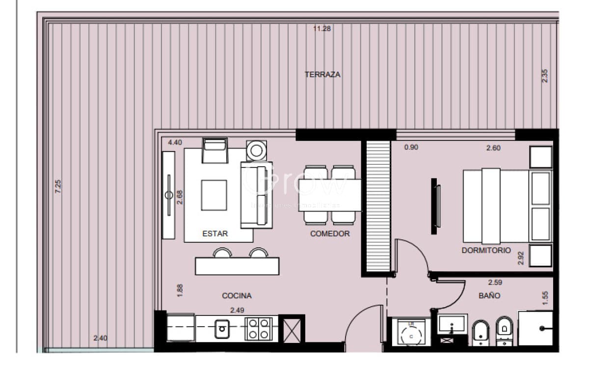 1 dormitorio a estrenar con Edificio con amenities  full