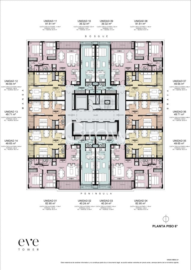 Apartamento de 2 dormitorios en Eve Tower