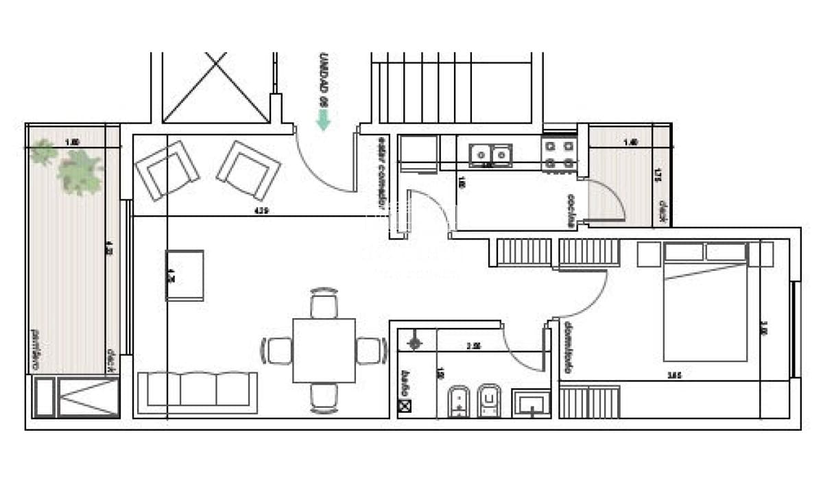 Apartamento en venta de 1 dormitorio en Punta del Este